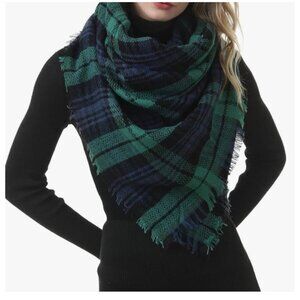 ModCloth Tartan Plaid Blanket Scarf Green One Size